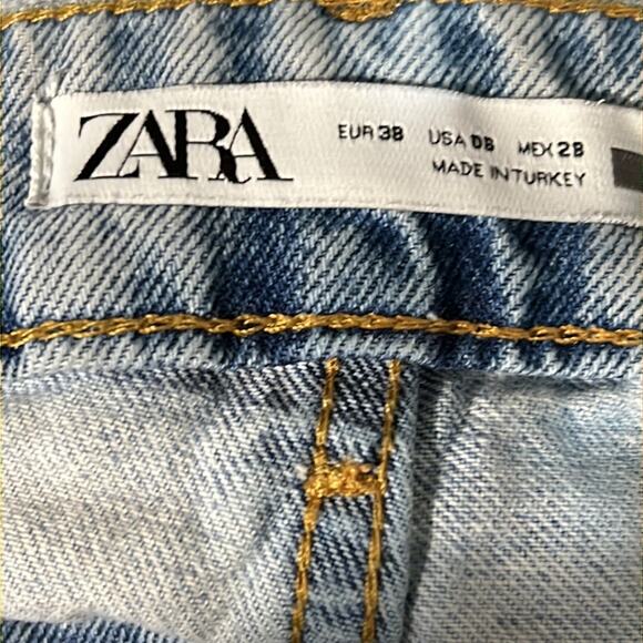 Zara Super Ripped Baggy Distressed Light Washed Jeans Size 6 - Picture 6 of 9